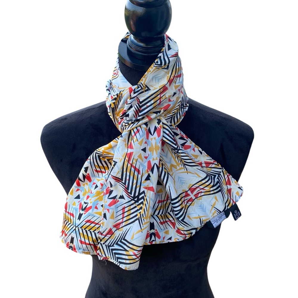 Evolve Colorful Geometric Pattern Scarf Polysilk - Picture 5 of 15
